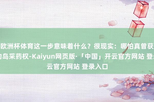 欧洲杯体育这一步意味着什么？很现实：哪怕真曾获取垂钓岛采药权-Kaiyun网页版·「中国」开云官方网站 登录入口