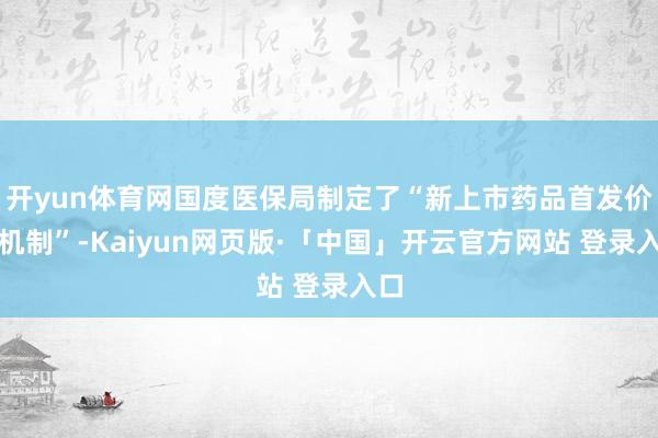 开yun体育网国度医保局制定了“新上市药品首发价钱机制”-Kaiyun网页版·「中国」开云官方网站 登录入口