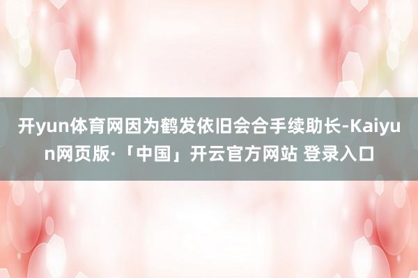 开yun体育网因为鹤发依旧会合手续助长-Kaiyun网页版·「中国」开云官方网站 登录入口