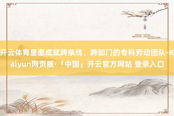 开云体育里面成就跨条线、跨部门的专科劳动团队-Kaiyun网页版·「中国」开云官方网站 登录入口
