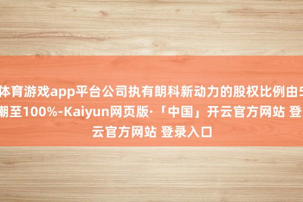 体育游戏app平台公司执有朗科新动力的股权比例由51%高潮至100%-Kaiyun网页版·「中国」开云官方网站 登录入口